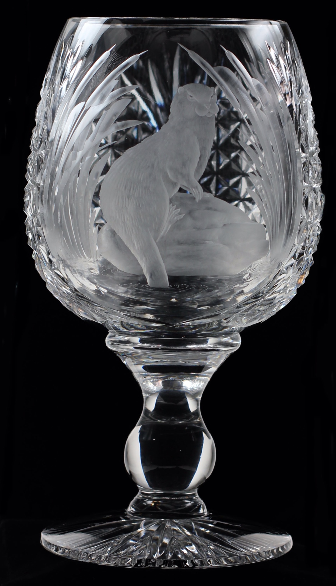 engraved crystal glass